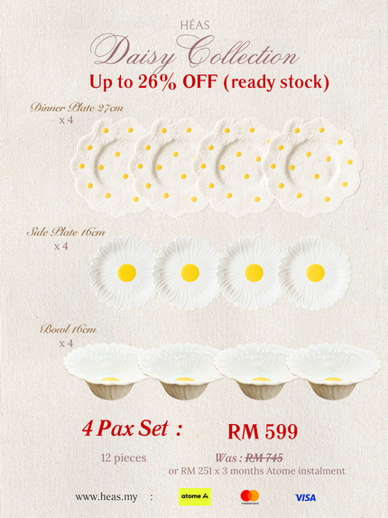 Daisy Collection – 4 Pax Full Set (12 pcs)