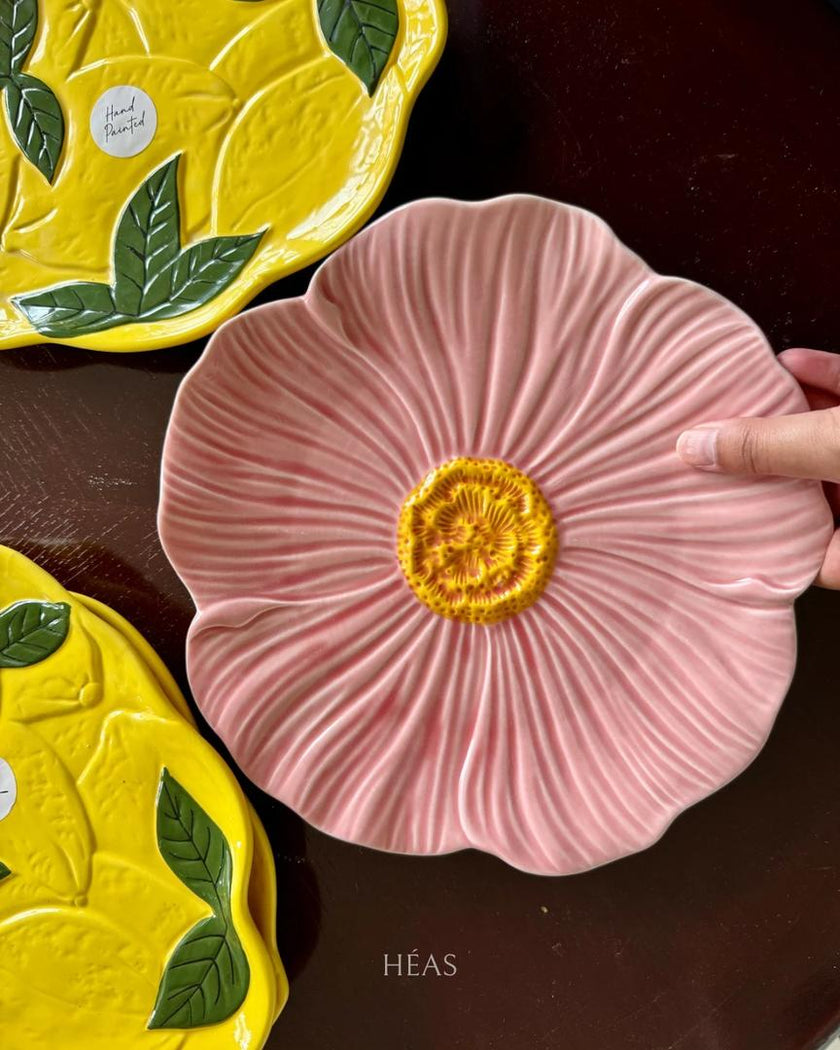 Pastel Floral Dinner Plate 25cm (Rose Pink)