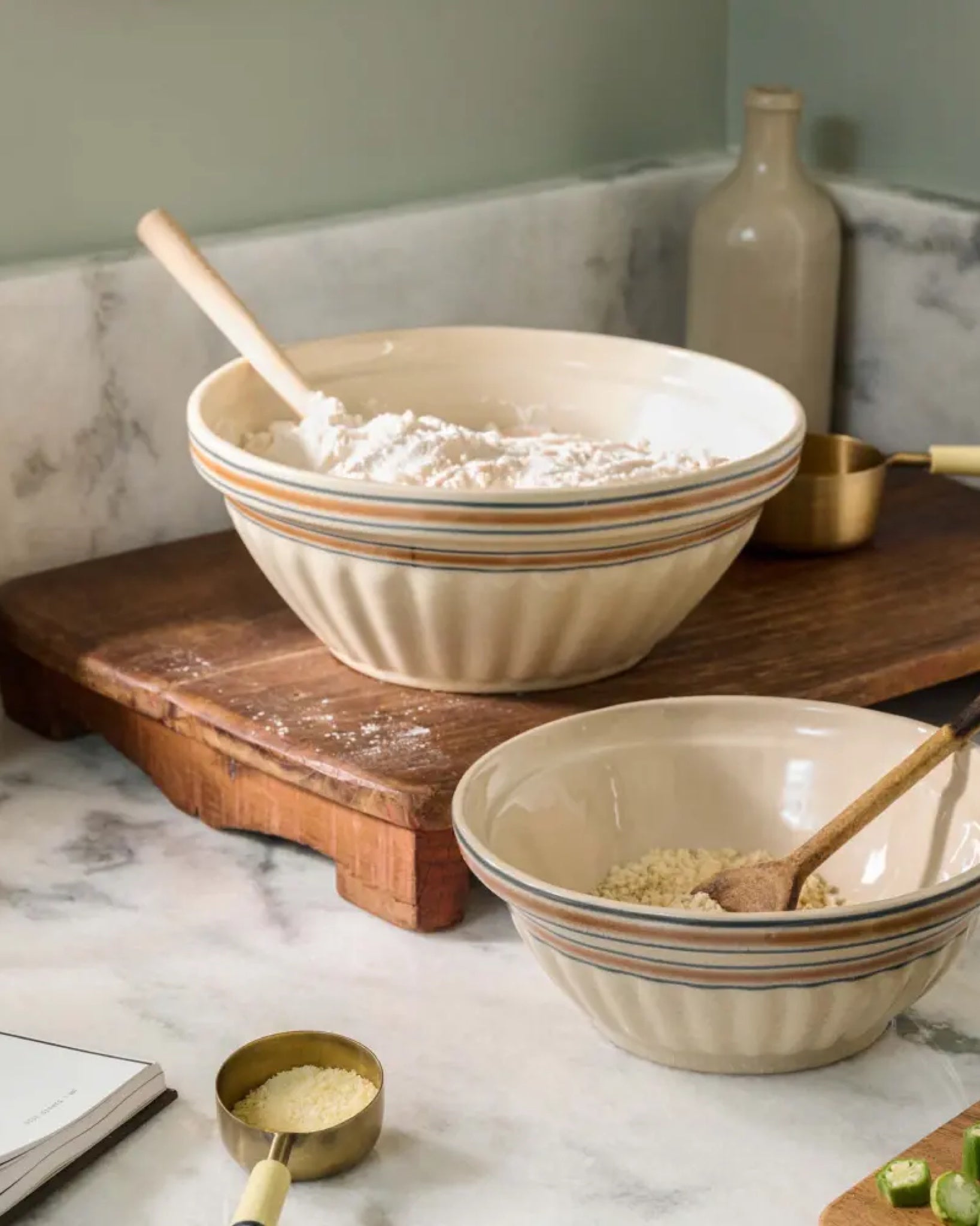Set of 2 Maison Striped Mixing Bowl