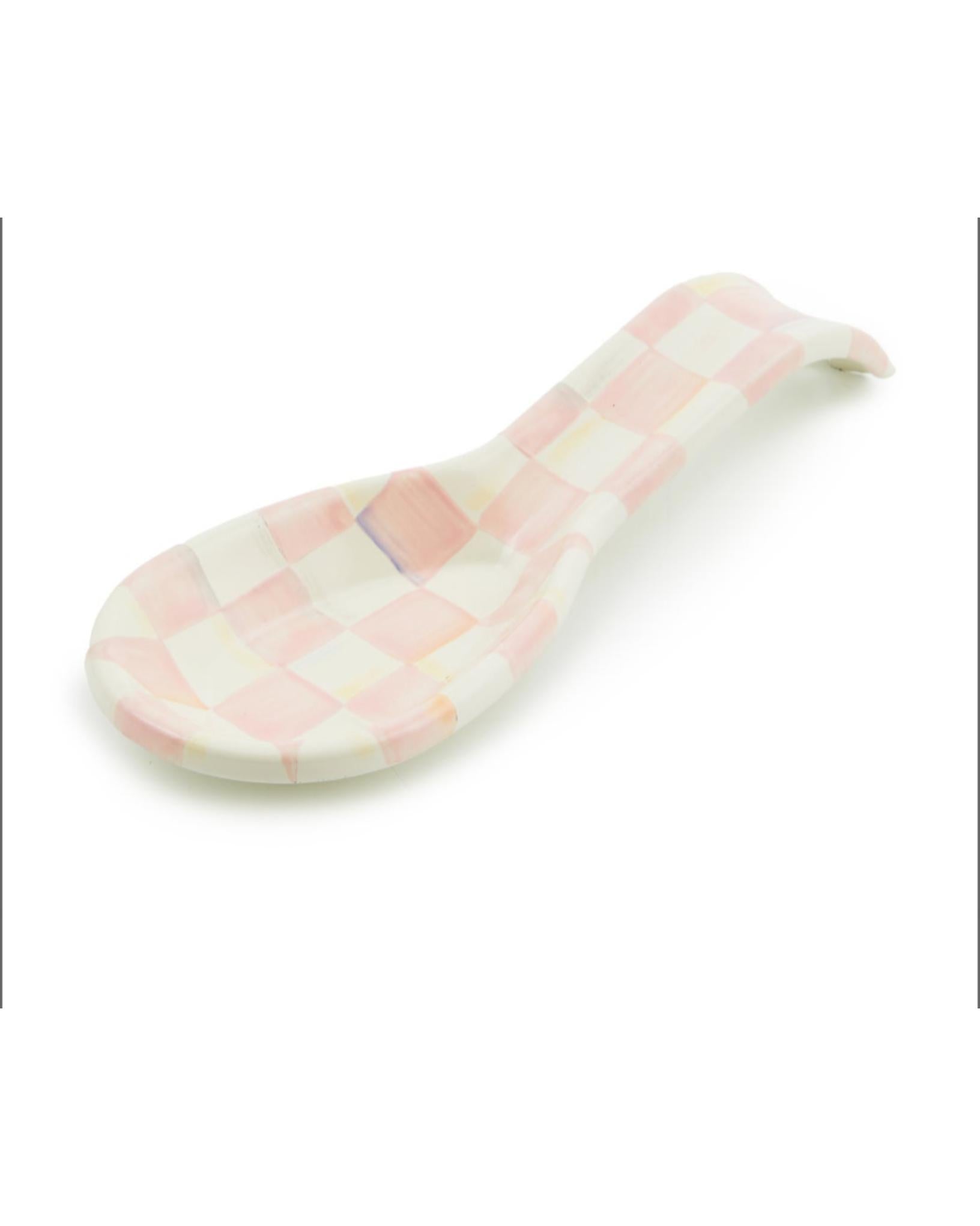 Rosy Check Enamel Spoon Rest