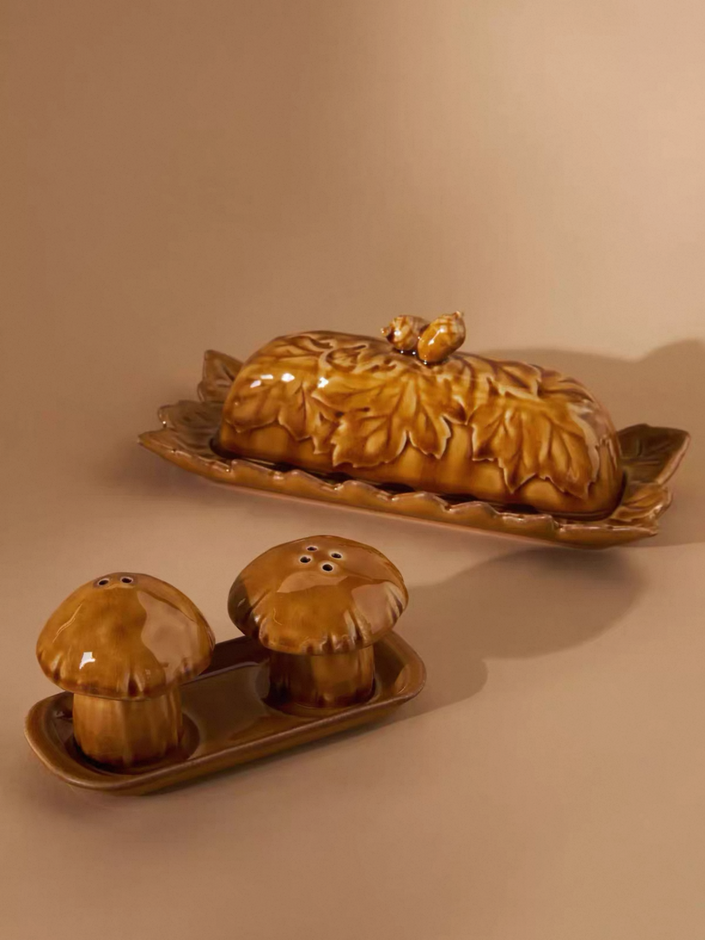 Autumn Monroe Butter Dish and Salt Pepper Shakers