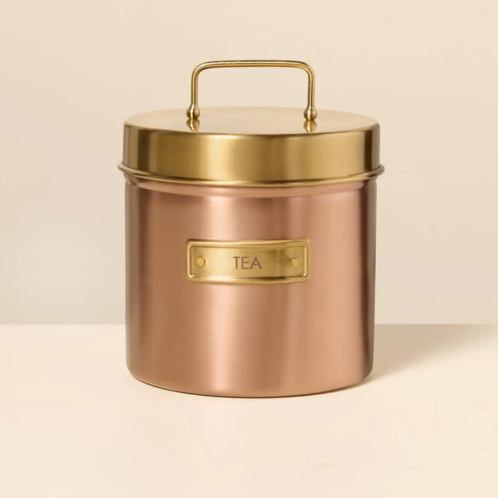Tea Canister Copper Finish