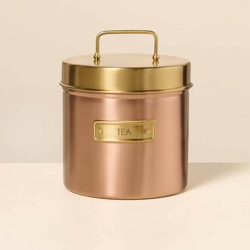Tea Canister Copper Finish