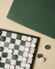 Green and White Marble Checkers Set