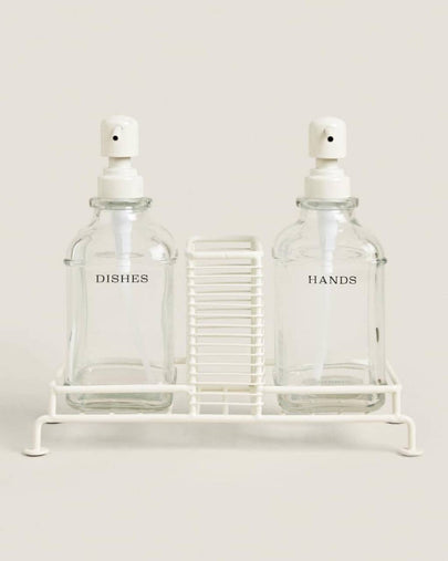 Double Dispenser With Stand (Cream)