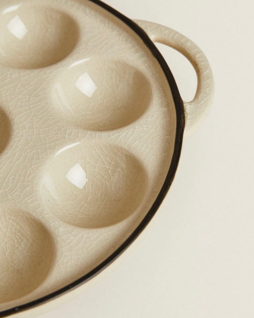 Stoneware Egg Holder for 9 eggs (crackled finish)