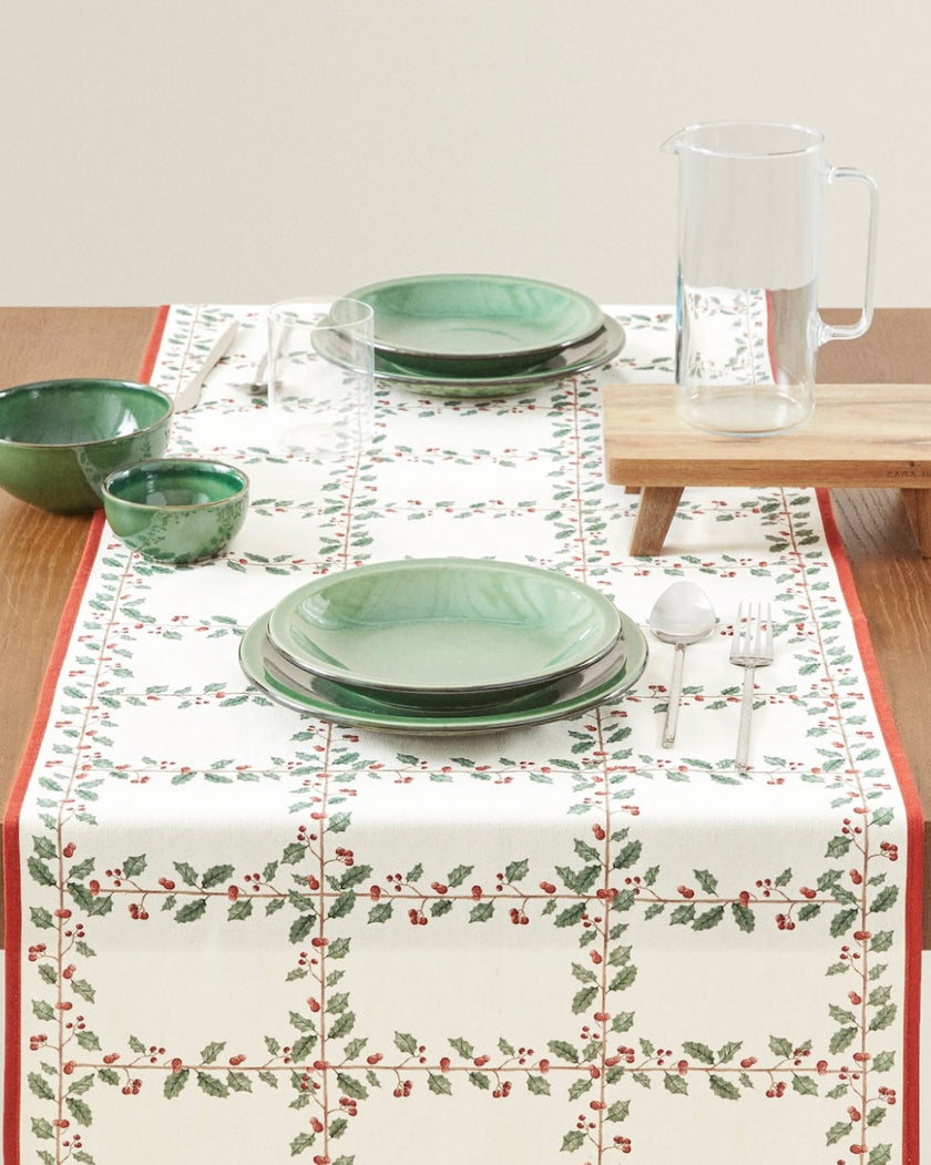 Floral Check Table Runner (50 cm x 160 cm)