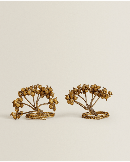 Set of 2 Napkin Rings with Bells