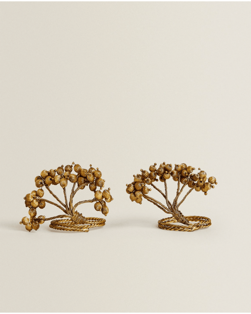 Set of 2 Napkin Rings with Bells