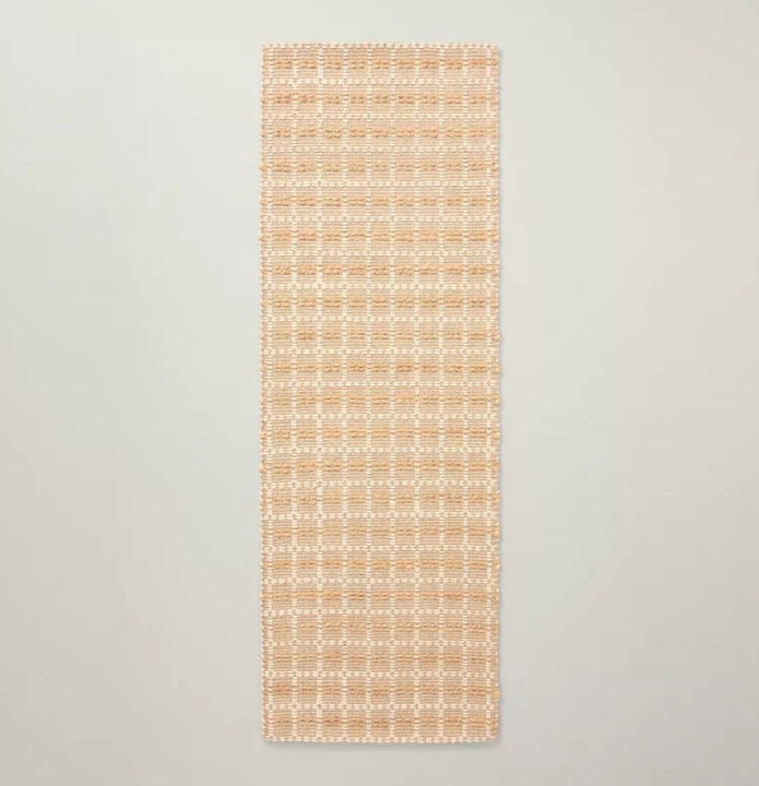 Box Grid Rectangular Handmade Woven Runner Rug (213cm x 73cm)