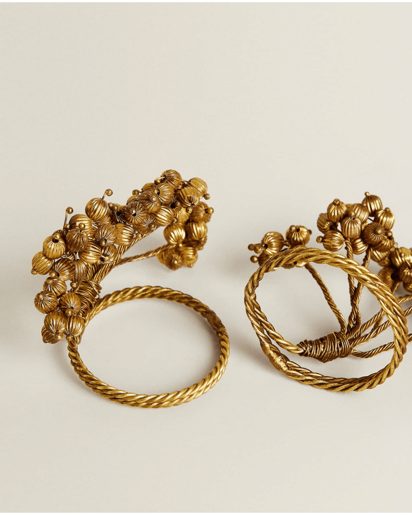 Set of 2 Napkin Rings with Bells