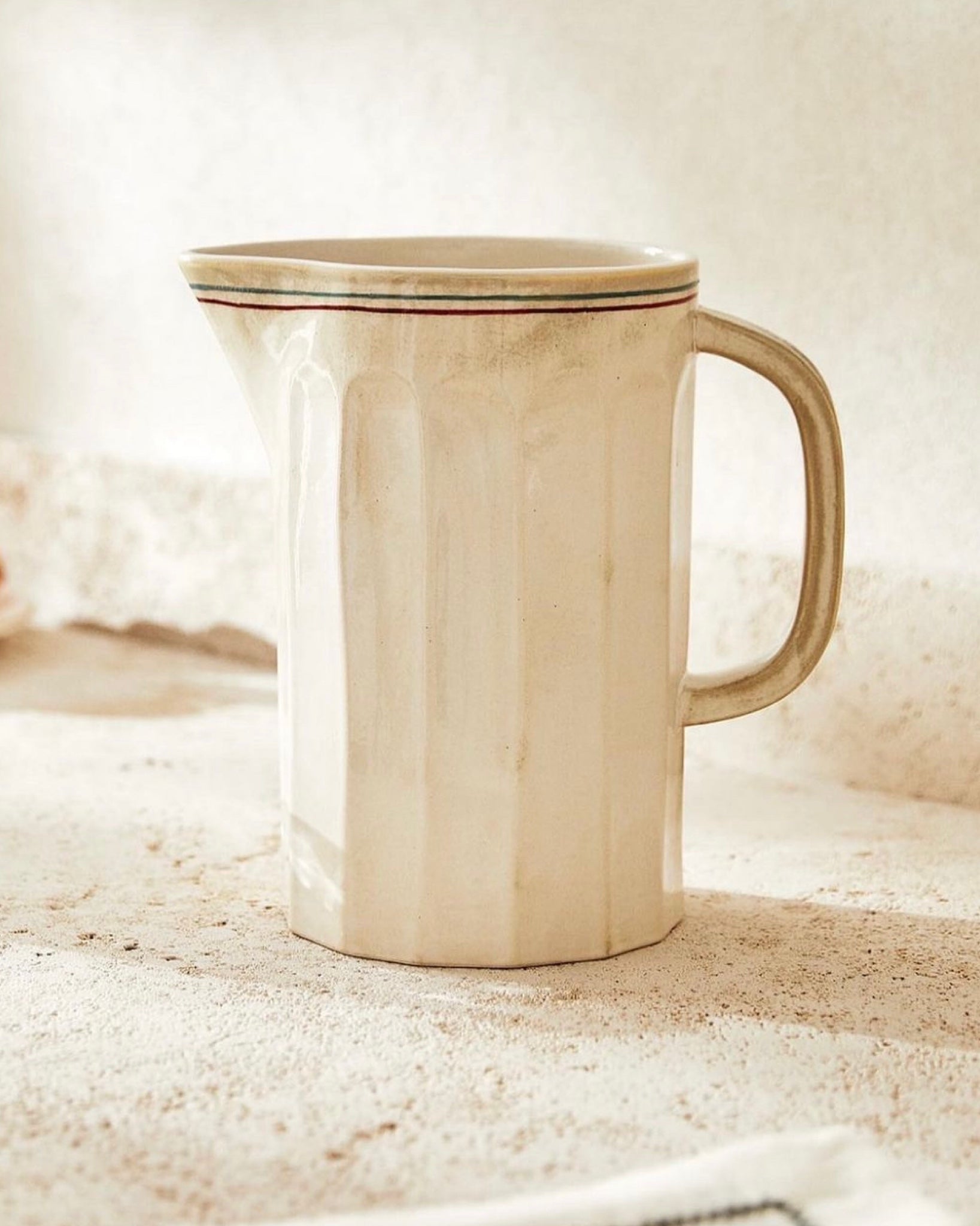 Faceted Coloured Lines Extra Large Jug