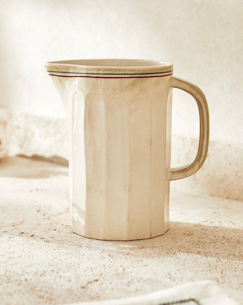 Faceted Coloured Lines Extra Large Jug