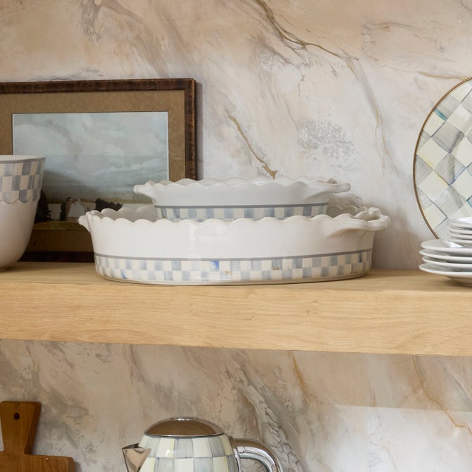 Sterling Check Everyday Oval Baker