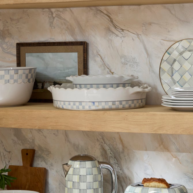 Sterling Check Everyday Oval Baker