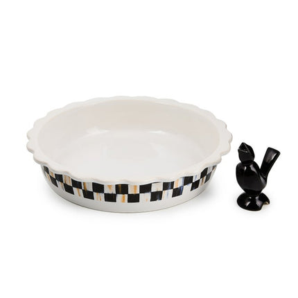 Courtly Check Everyday Pie Plate with Pie Bird 27cm