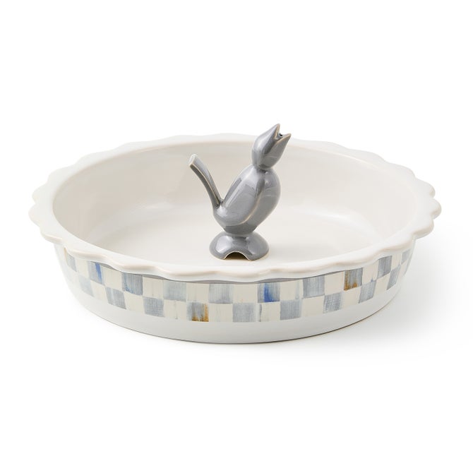 Sterling Check Everyday Pie Plate with Pie Bird 27cm