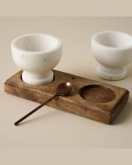 White Marble Salt + Pepper Set