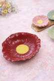 Pastel Plate Petals Deep Serving Dish 30cm (Soft Beige, Sunflower Yellow, Ruby Berry)