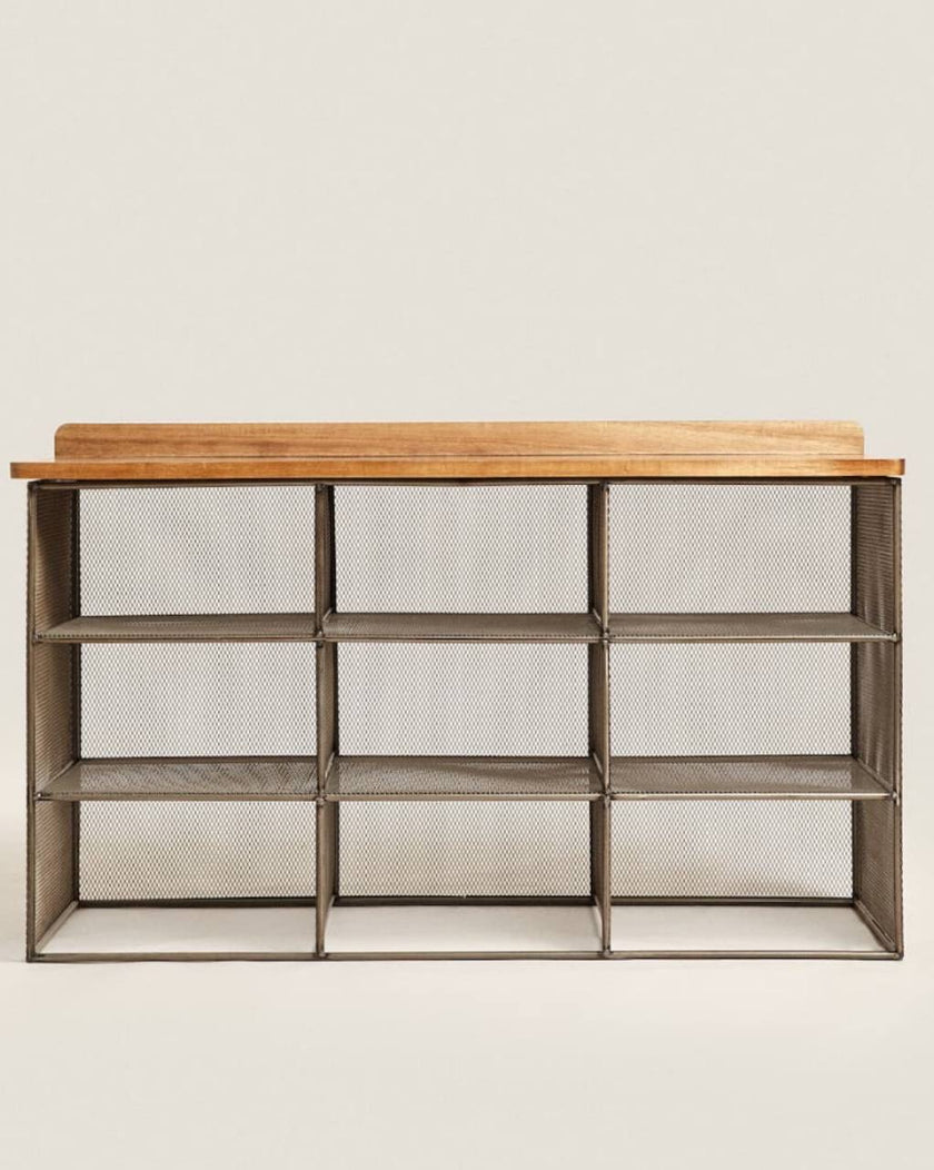 Metal and Wood Bench