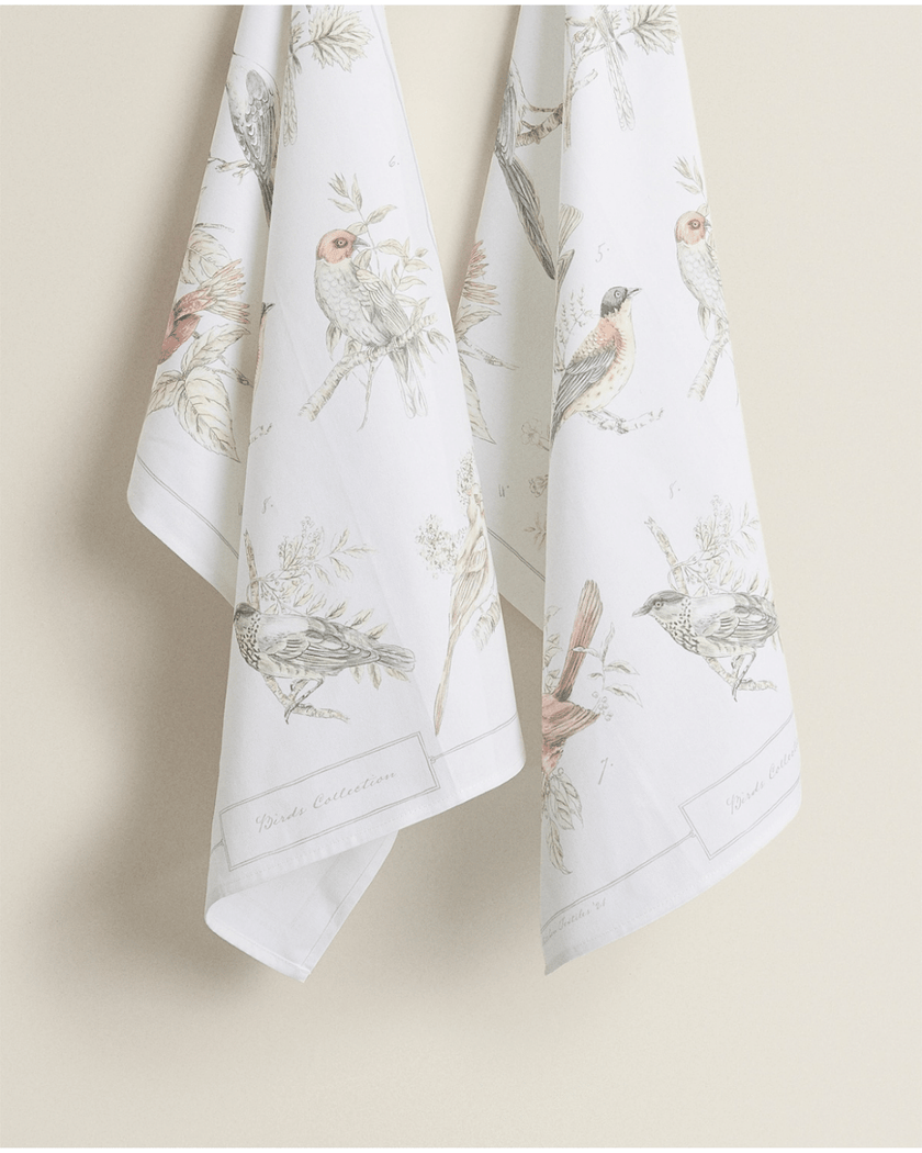 Bird Design Tea Towels Set of 2