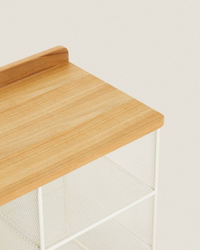 Metal and Wood Bench