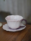Pastel Floral Mug & Saucer Set (lilac bloom)