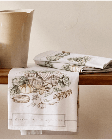 Set of 2 Vegetable Design Tea Towels