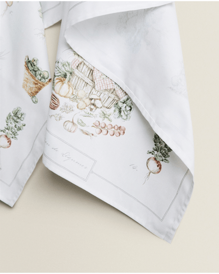 Set of 2 Vegetable Design Tea Towels