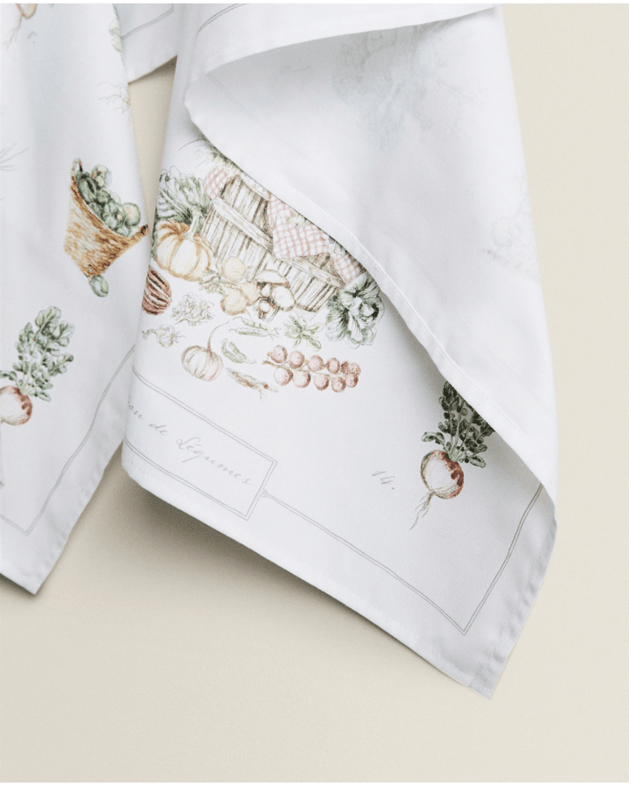 Set of 2 Vegetable Design Tea Towels