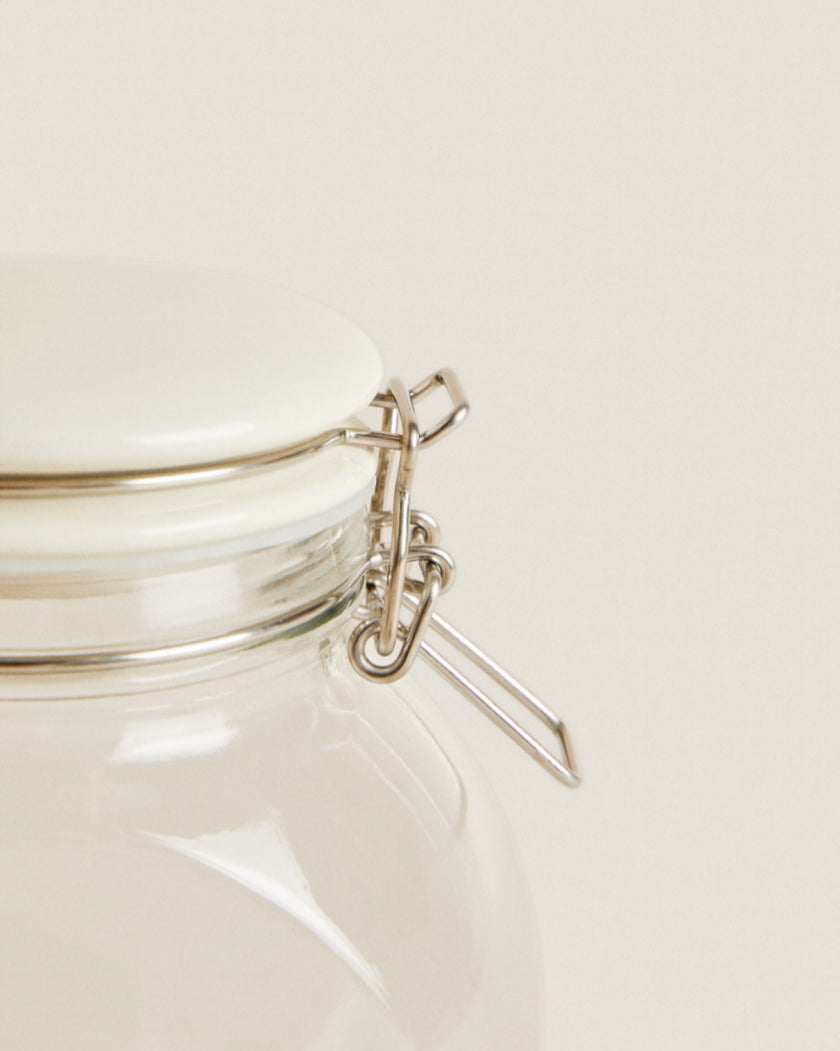 Glass and Ceramic Jar with scoop (Medium)