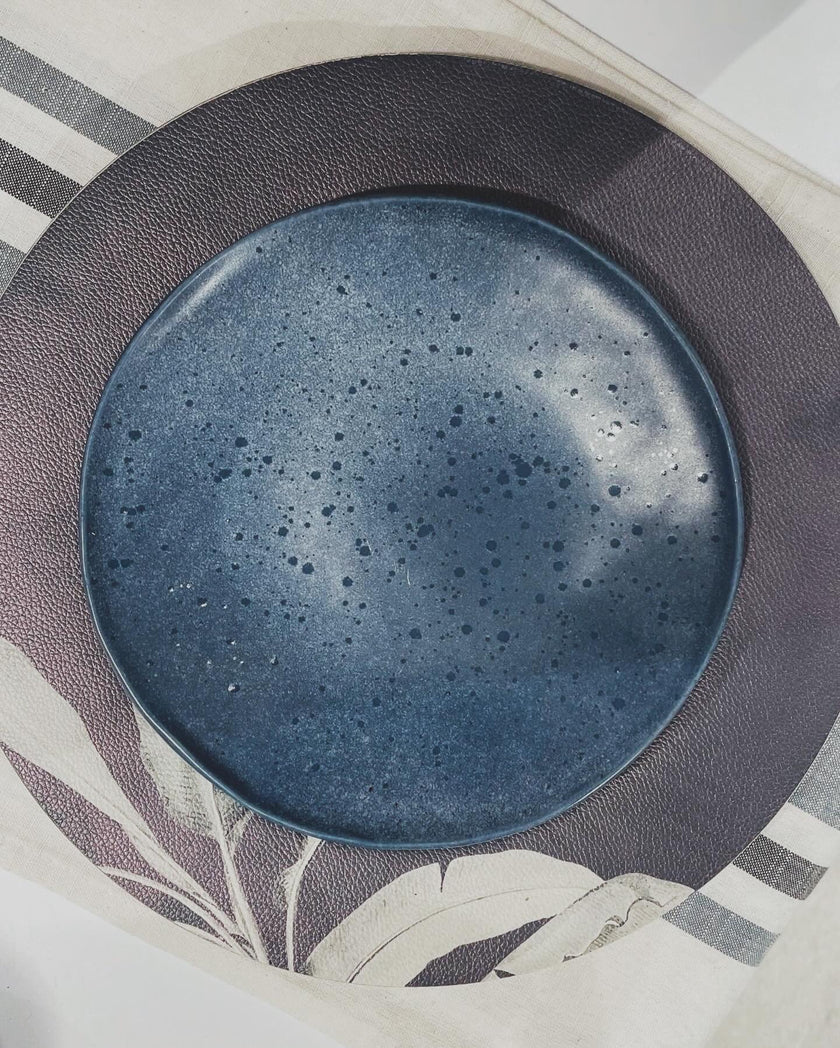 Floral Wipe Clean Charger Plates (Navy Blue) - Set of 4
