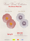 Pastel Floral Dinner Plate 25cm (MIX COLOURS)