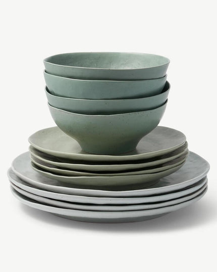 12 Piece Curated Matte Glaze Organic Dinner Set