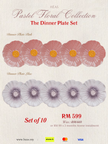 Pastel Floral Dinner Plate 25cm (MIX COLOURS)