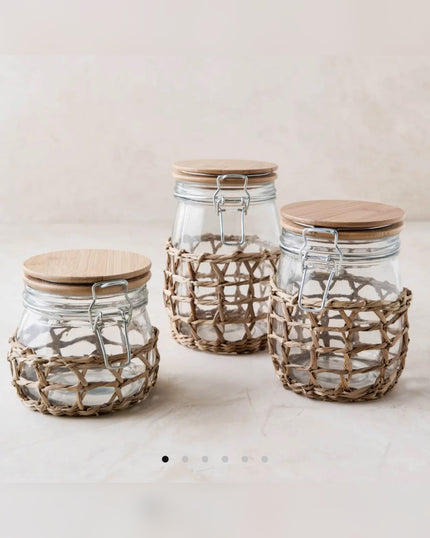 Woven Glass Storage Jar (SMALL)