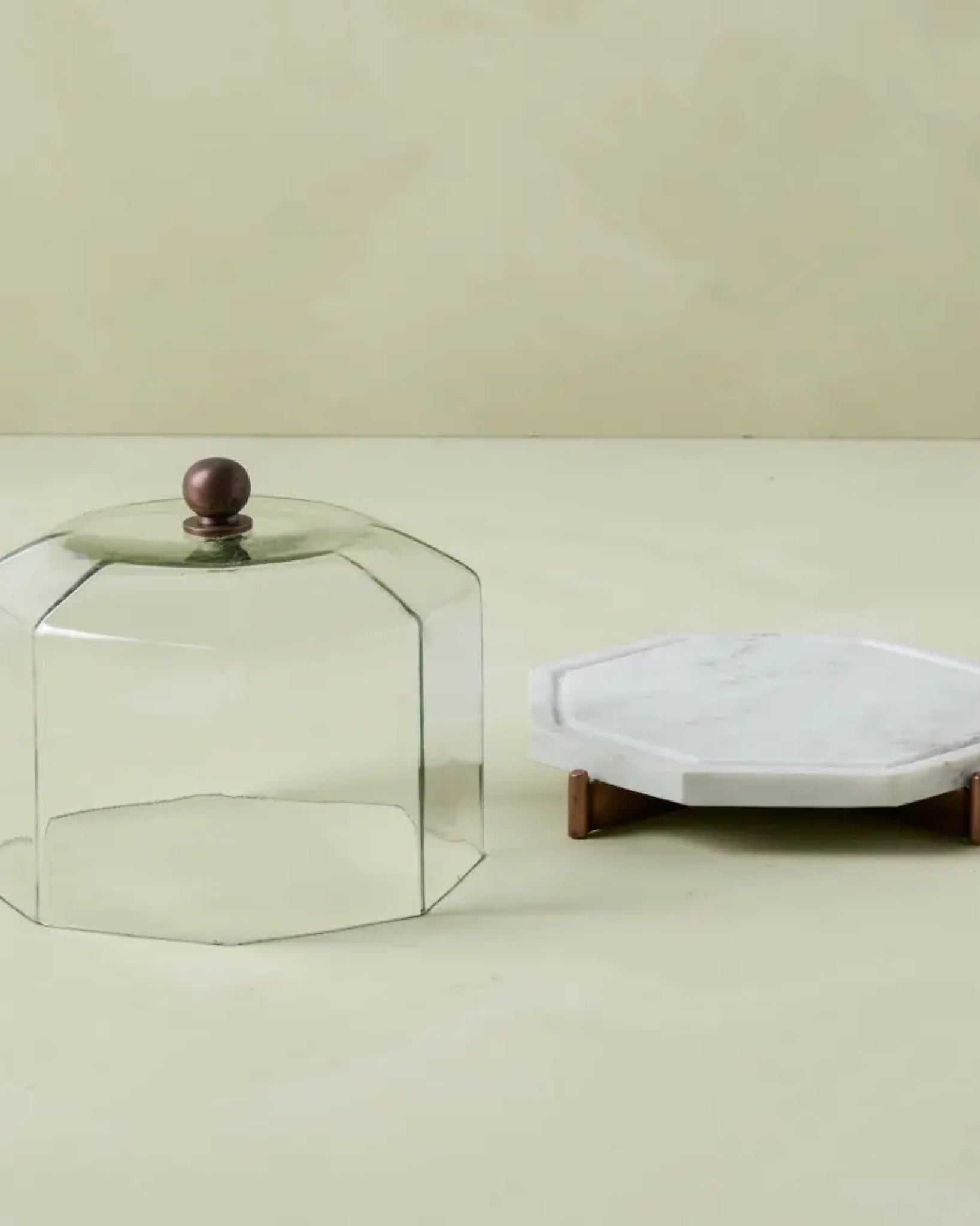 Marble and Copper Cake Stand