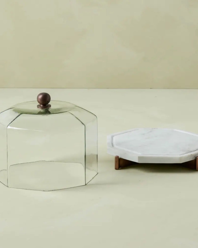 Marble and Copper Cake Stand