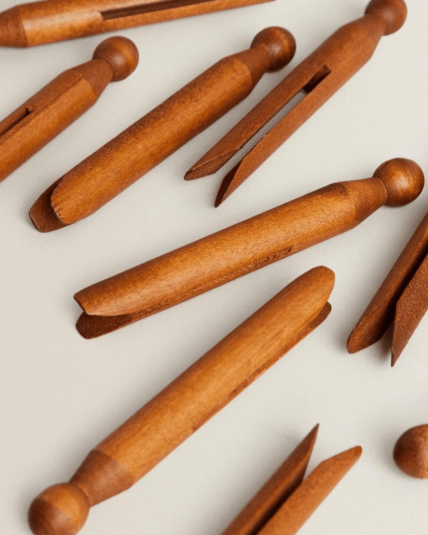 Set of 20 Wooden Pegs