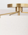 Fabric Shade Semi-Flush Mount Ceiling Light Brass/Oatmeal
