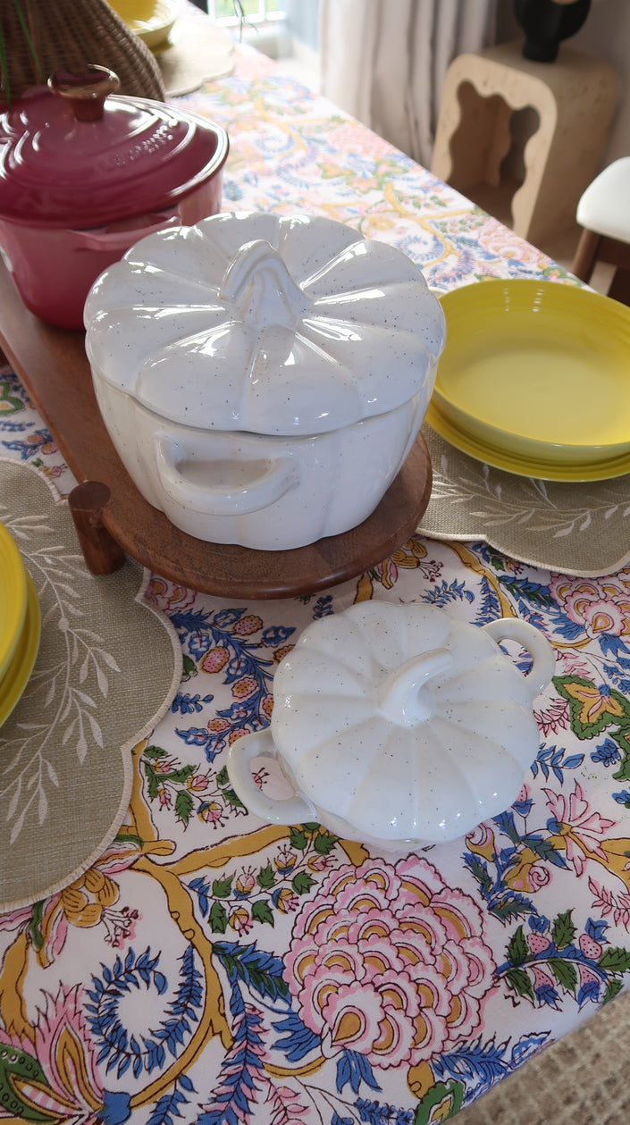 Large Pumpkin Oval Dish Tureen with Lid