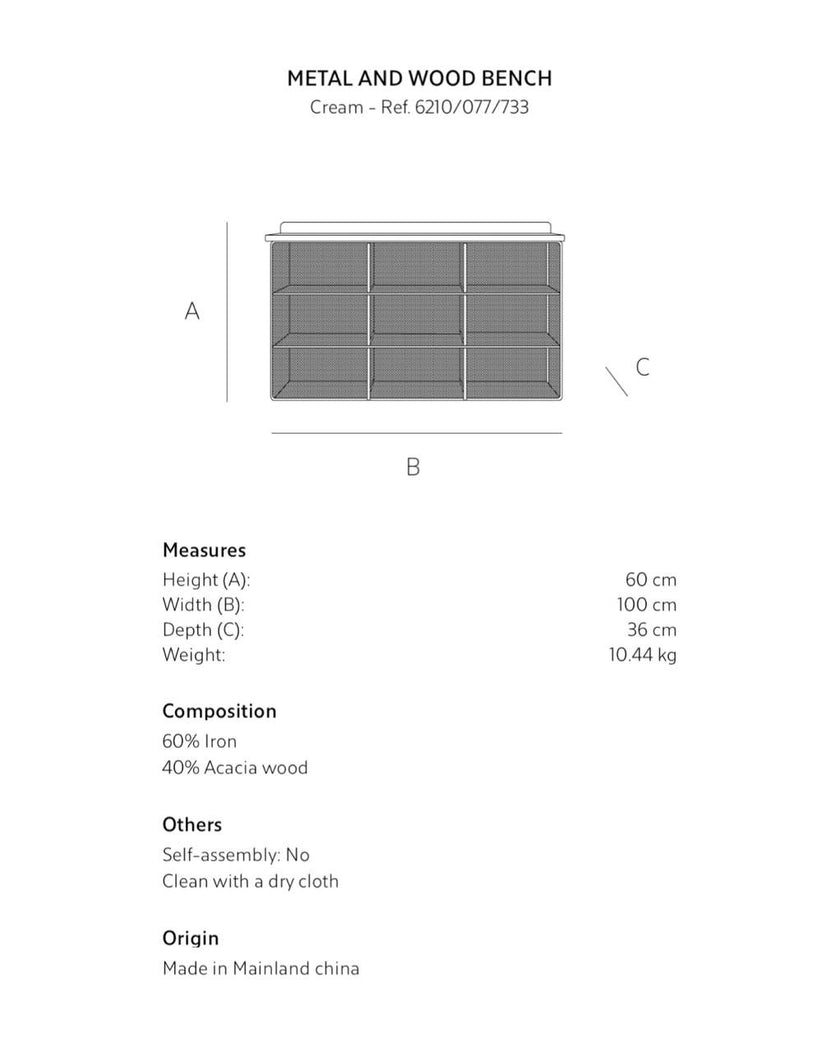 Metal and Wood Bench