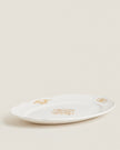 Gold Floral Earthenware Serving Platter