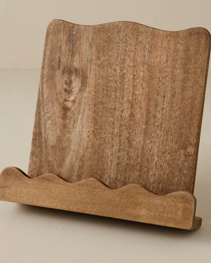 Antiqued Wood Scalloped Cookbook Holder