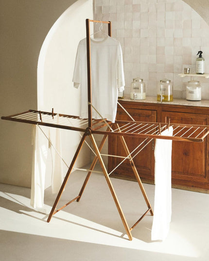 Vertical Metal and Wooden Drying Rack
