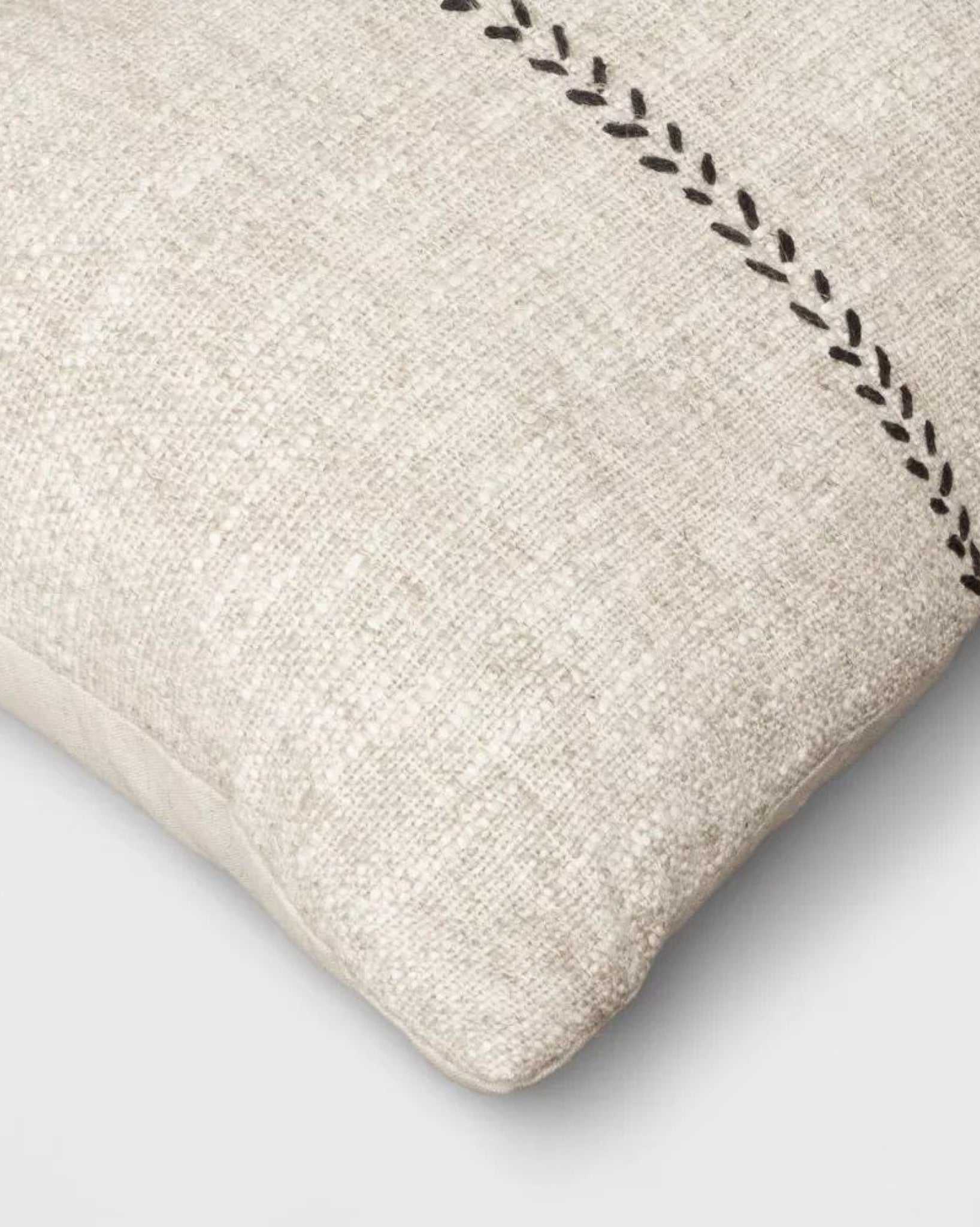 Oversized Stitched Lumbar Throw Pillow Neutral