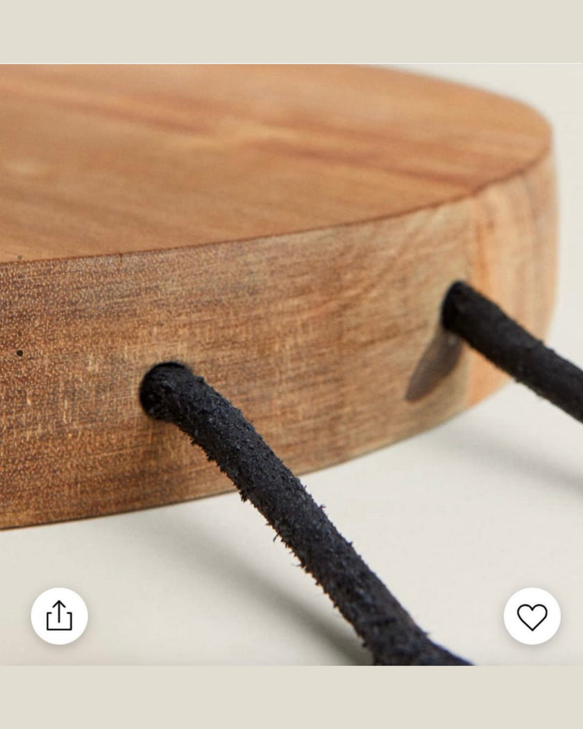 [imperfect] Wooden Cutting & Serving Board with Leather Handle