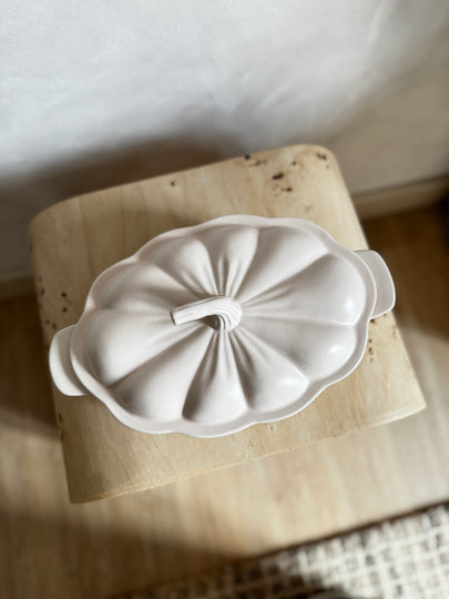 Pumpkin Serving Dish Matte Cream
