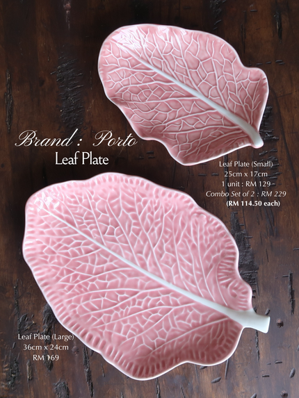 Pink Cabbage Leaf Plate Small 25cm