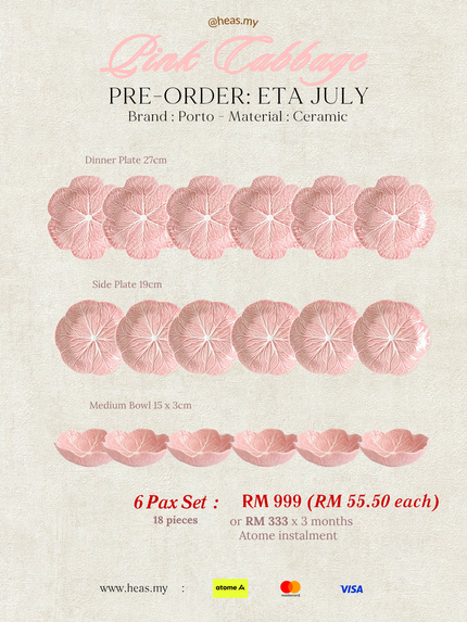 Pink Cabbage 6 Pax Set (18 Pieces)